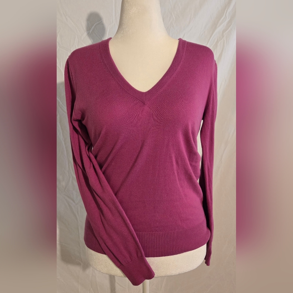 J. Crew V-Neck Sweater - Magenta